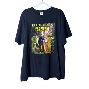Elton John Farewell 2018 Yellow Brick Road Graphic Band Tee 2XL Concert Festival